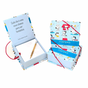 Kit Bloquinho de Notas em Caixa Cartonada Personalizada (10x10X4cm)