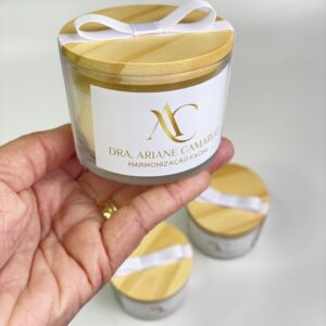 Vela Aromática Personalizada (Vidro com Tampa de Madeira)