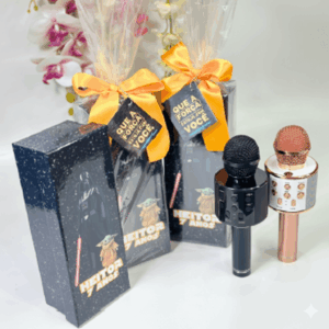 Microfone Karaoke na Caixa Cartonada Personalizada