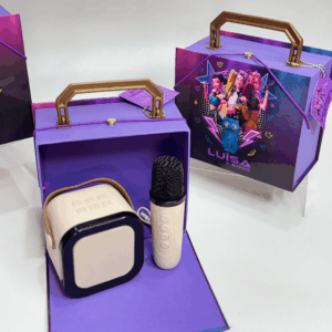 Maleta Cartonada com Kit Karaoke Completo
